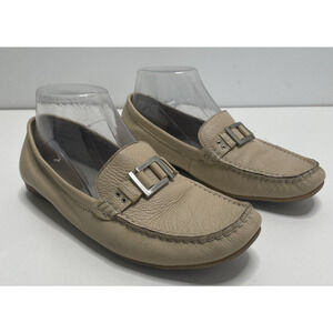 Nickels Cream Loafers with Silver Buckle